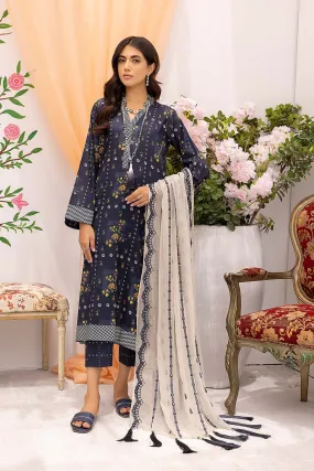 3-Pc Printed lawn suits with Embalished Mirror Work Chiffon Dupatta CMC22-04