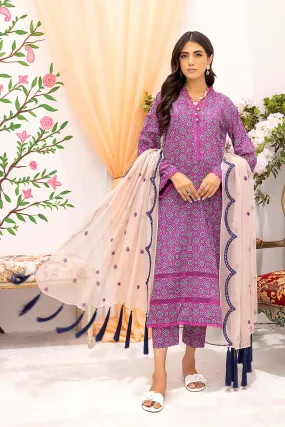 3-Pc Printed lawn suits with Embellished Mirror Work Chiffon Dupatta CMC22-05