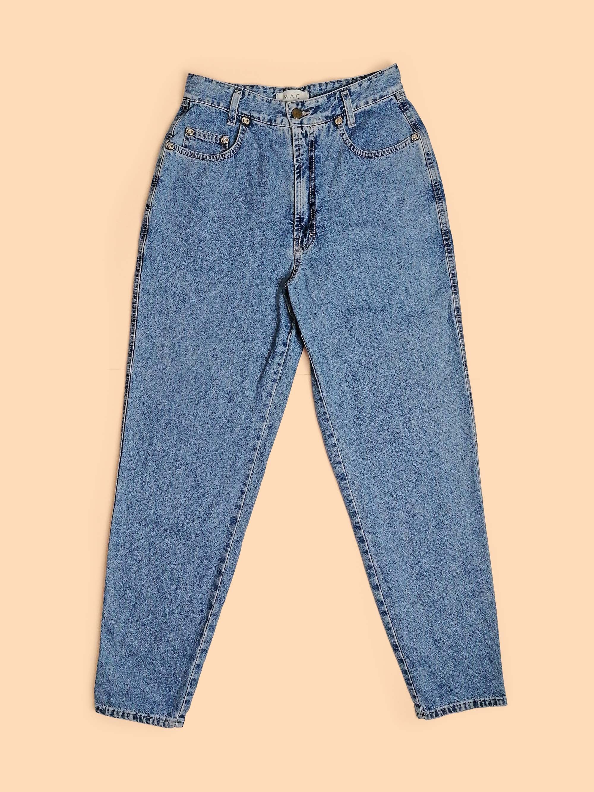 90's MAC High Waist Jeans Tapered Leg - size M-L ( 28 waist)