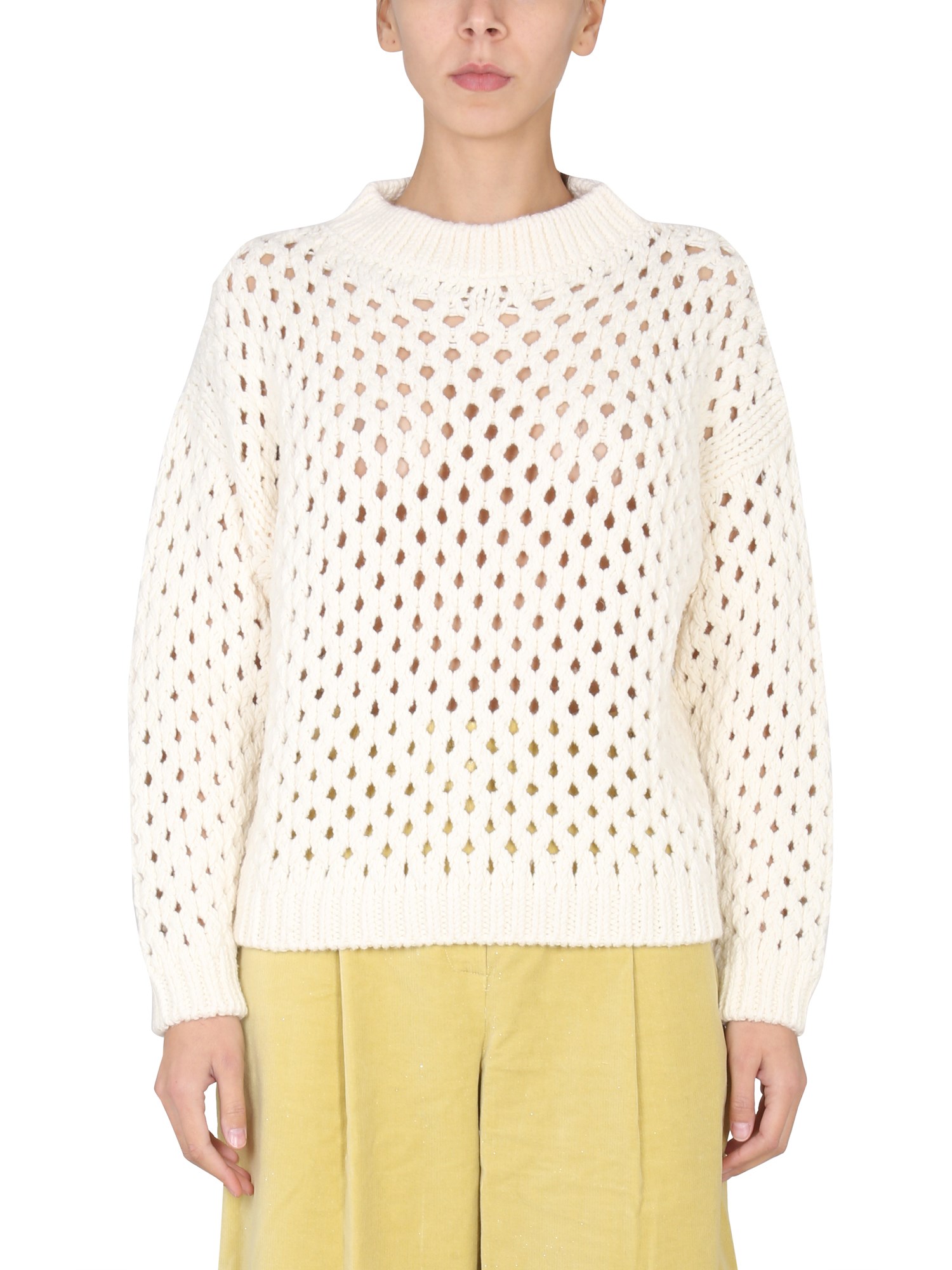 ALYSI    MERINO WOOL MESH KNIT