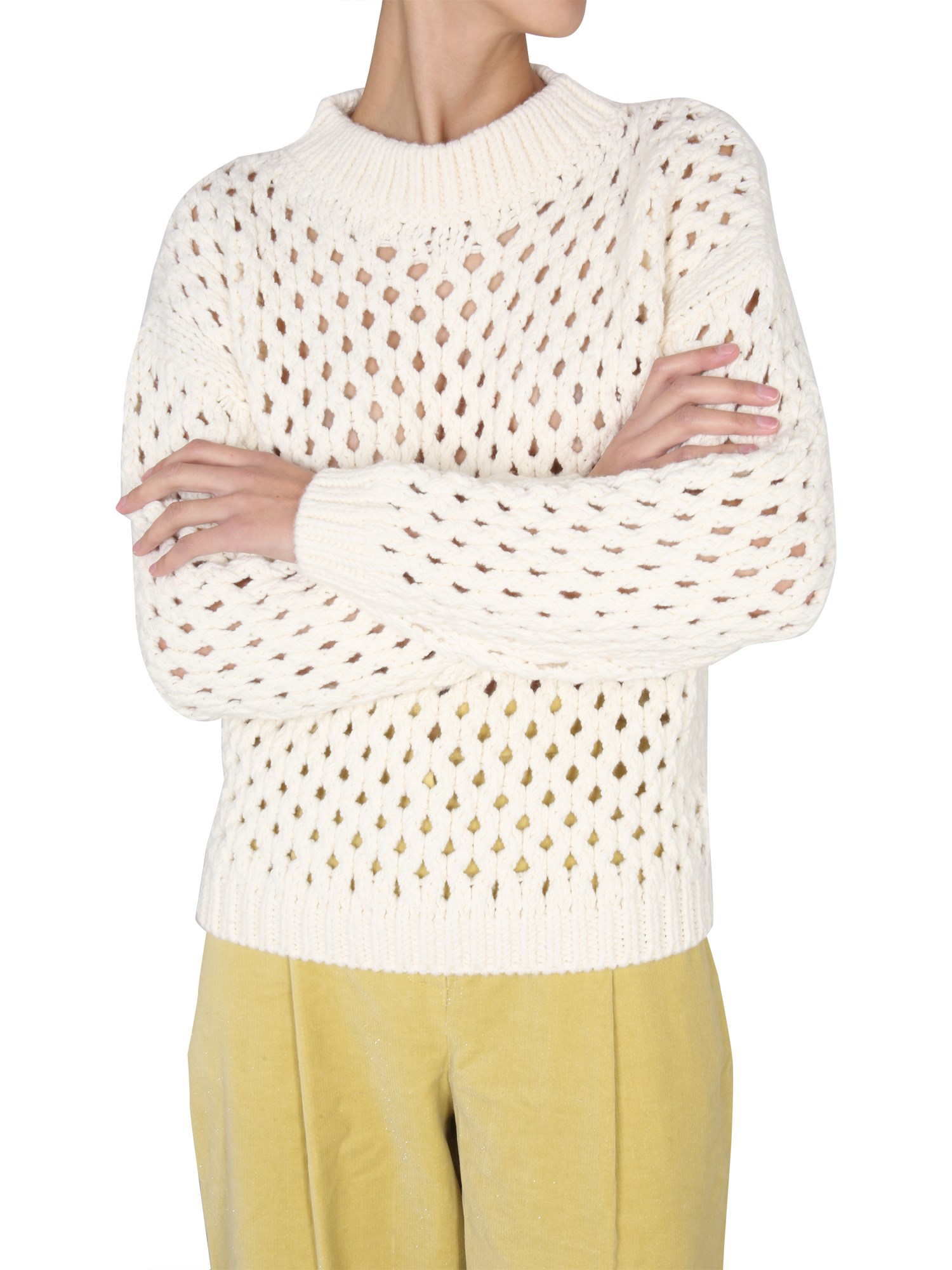 ALYSI    MERINO WOOL MESH KNIT