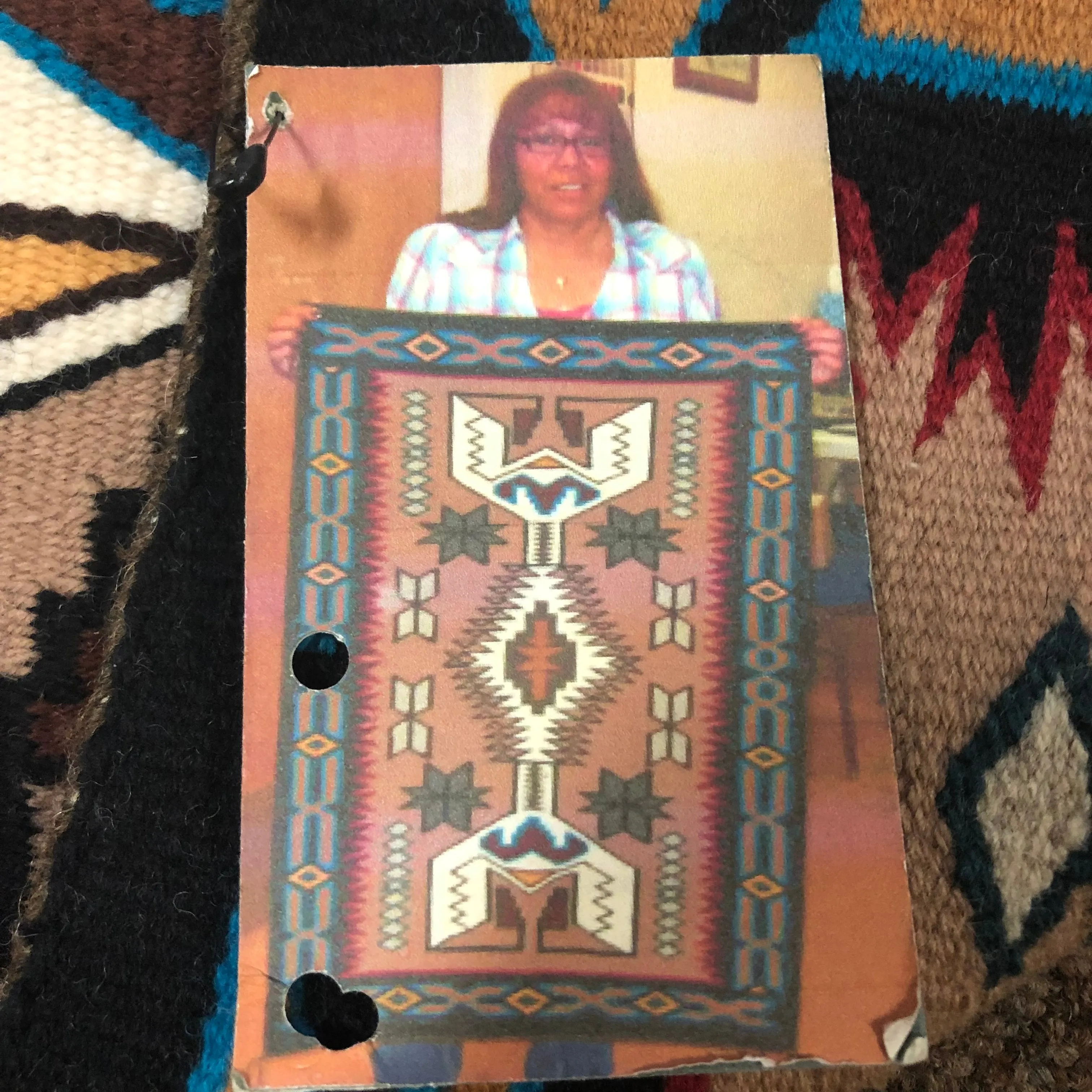 Authentic Navajo Handwoven wool rug by Mary Frank.  38.5 “ x 28”