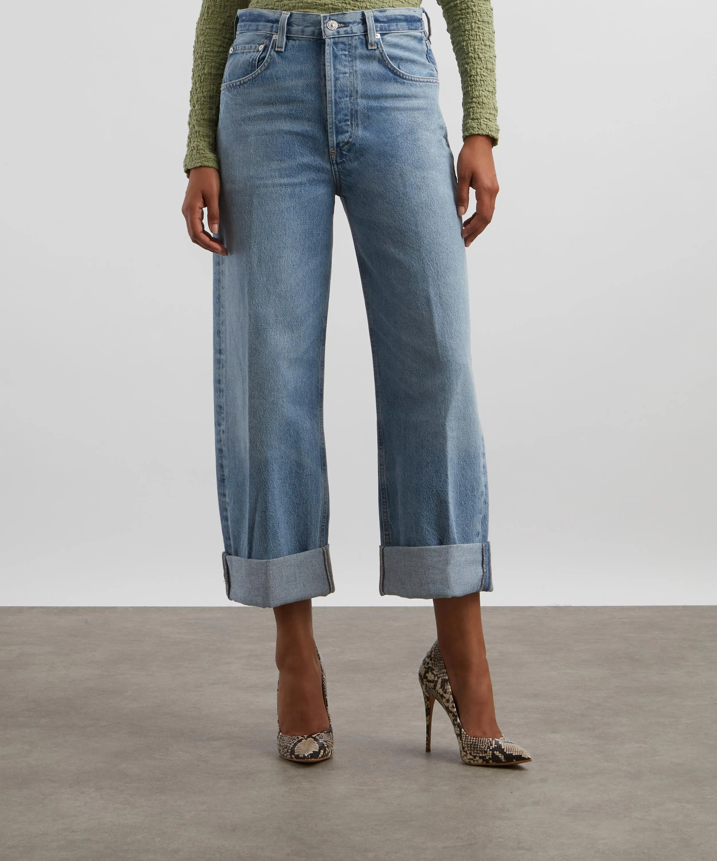 Ayla Baggy Cuffed Crop Jeans in Gemini