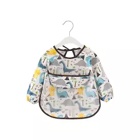 Baby Long Sleeve Apron Smock Bib Happy Dinosaurs