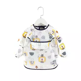 Baby Long Sleeve Apron Smock Bib in Lion's Den