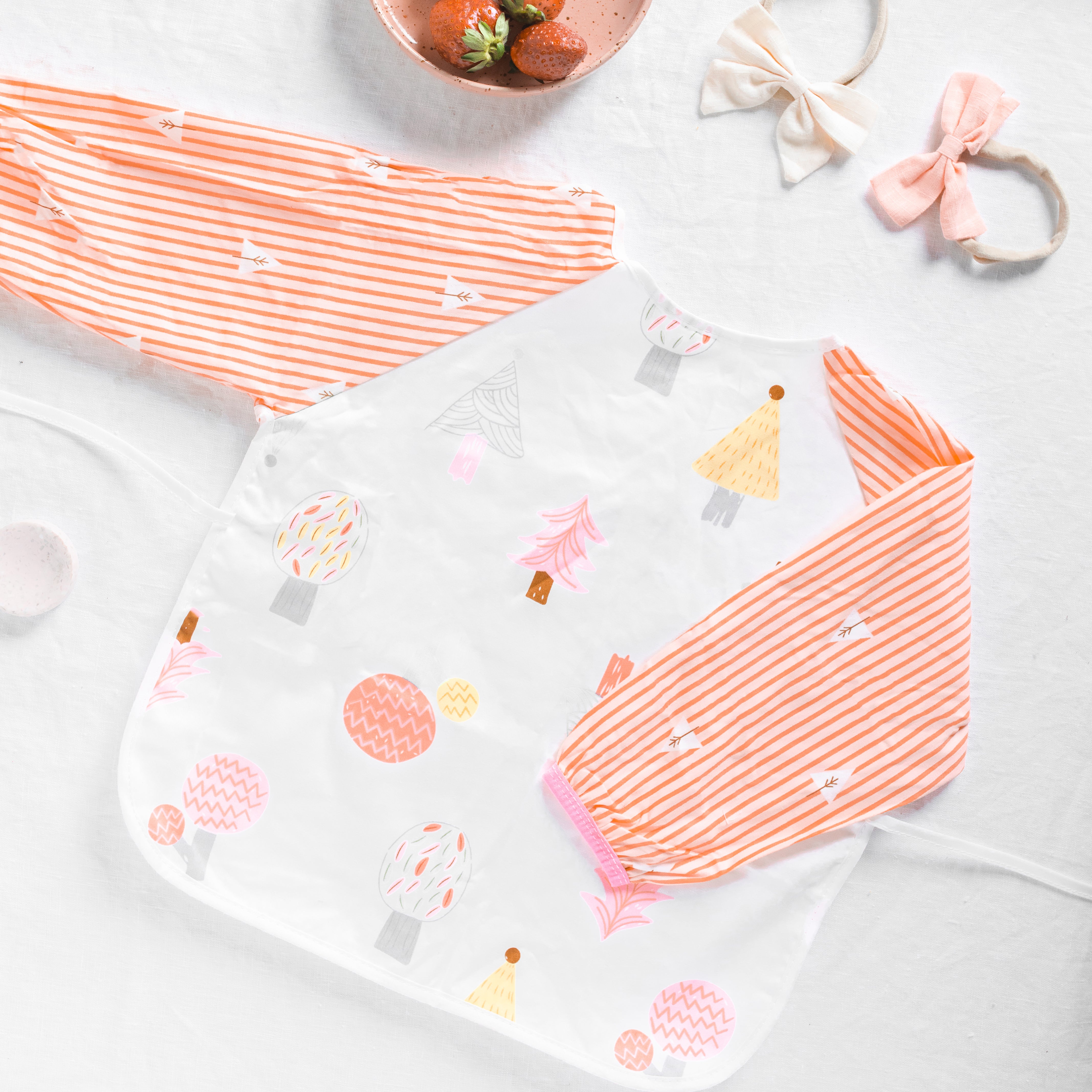 Baby Long Sleeve Apron Smock Bib Meow Meow