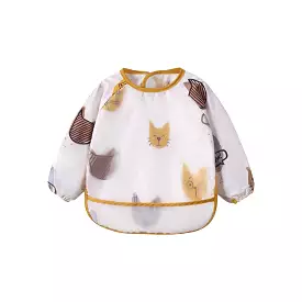 Baby Long Sleeve Apron Smock Bib Meow Meow