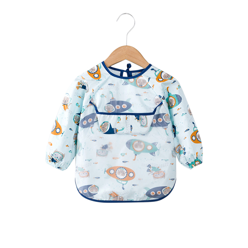 Baby Long Sleeve Apron Smock Bib Space Age