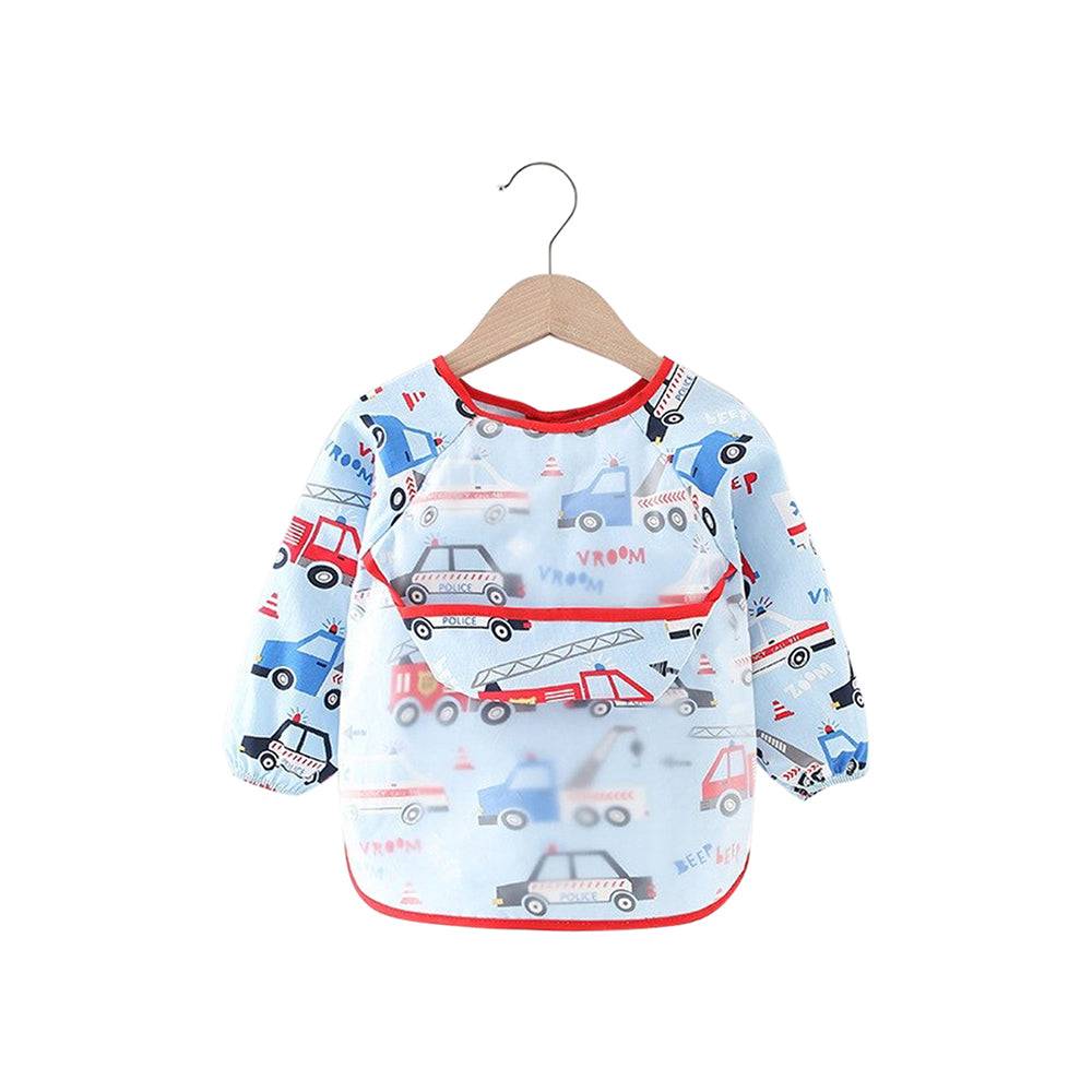 Baby Long Sleeve Apron Smock Bib Vroom Vroom