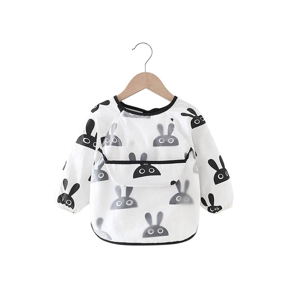 Baby Long Sleeve Apron Smock Bib White Rabbit