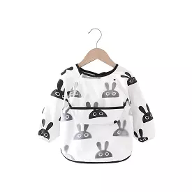 Baby Long Sleeve Apron Smock Bib White Rabbit