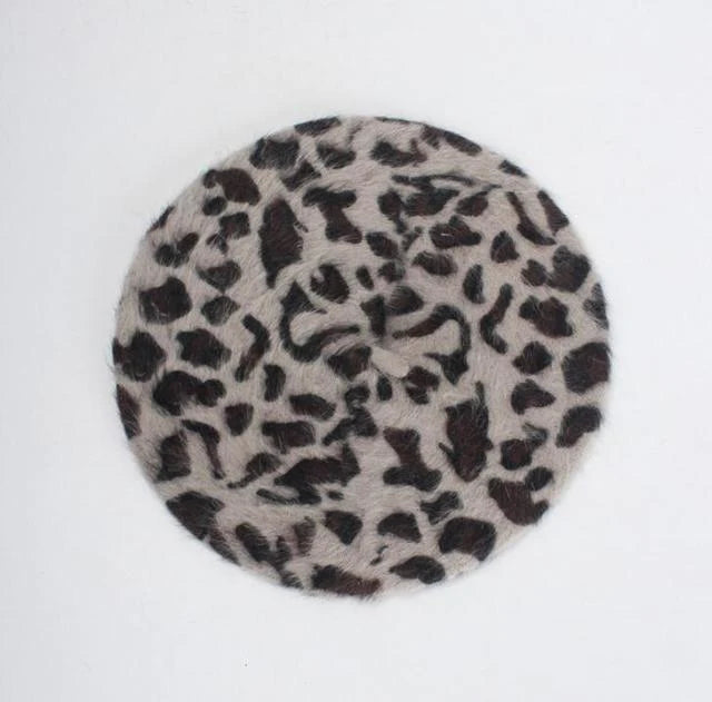 Beret Queen Leopard (Dark Gray)