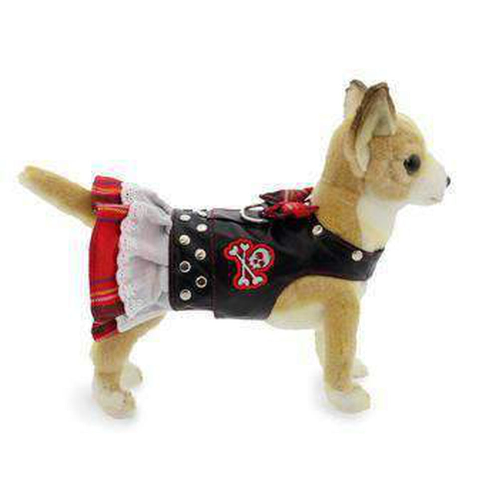 Biker Dress Dog Harness by Doggles - Red Plaid