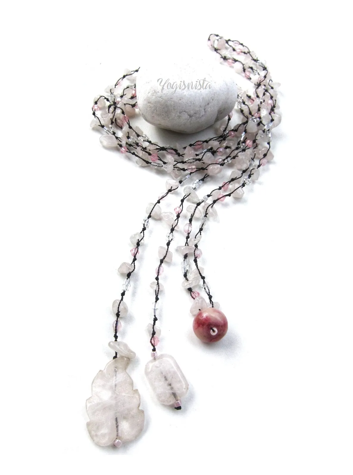 Bohemian Pink Mala Beaded Necklaces