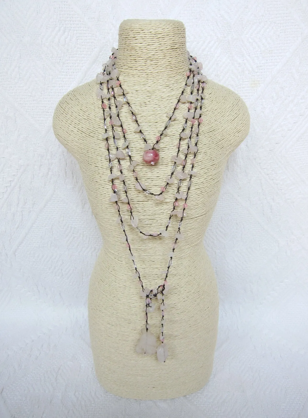 Bohemian Pink Mala Beaded Necklaces