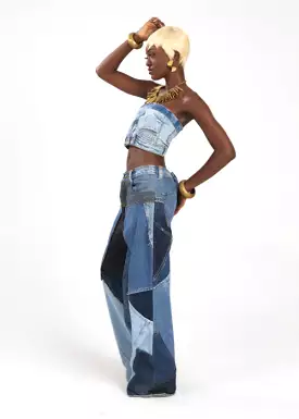 Boyedoe Odeneho upcycled denim Bustier