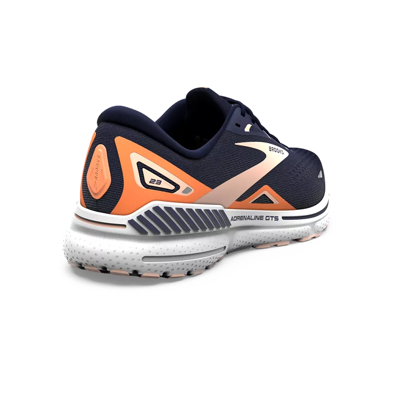 Brooks Adrenaline GTS 23 (B Width) - Peacoat/Tangerine/Peach (Womens)