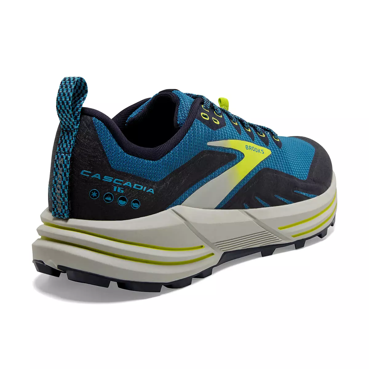 Brooks Cascadia 16 Mens | Mykonos Blue/peacoat/lime