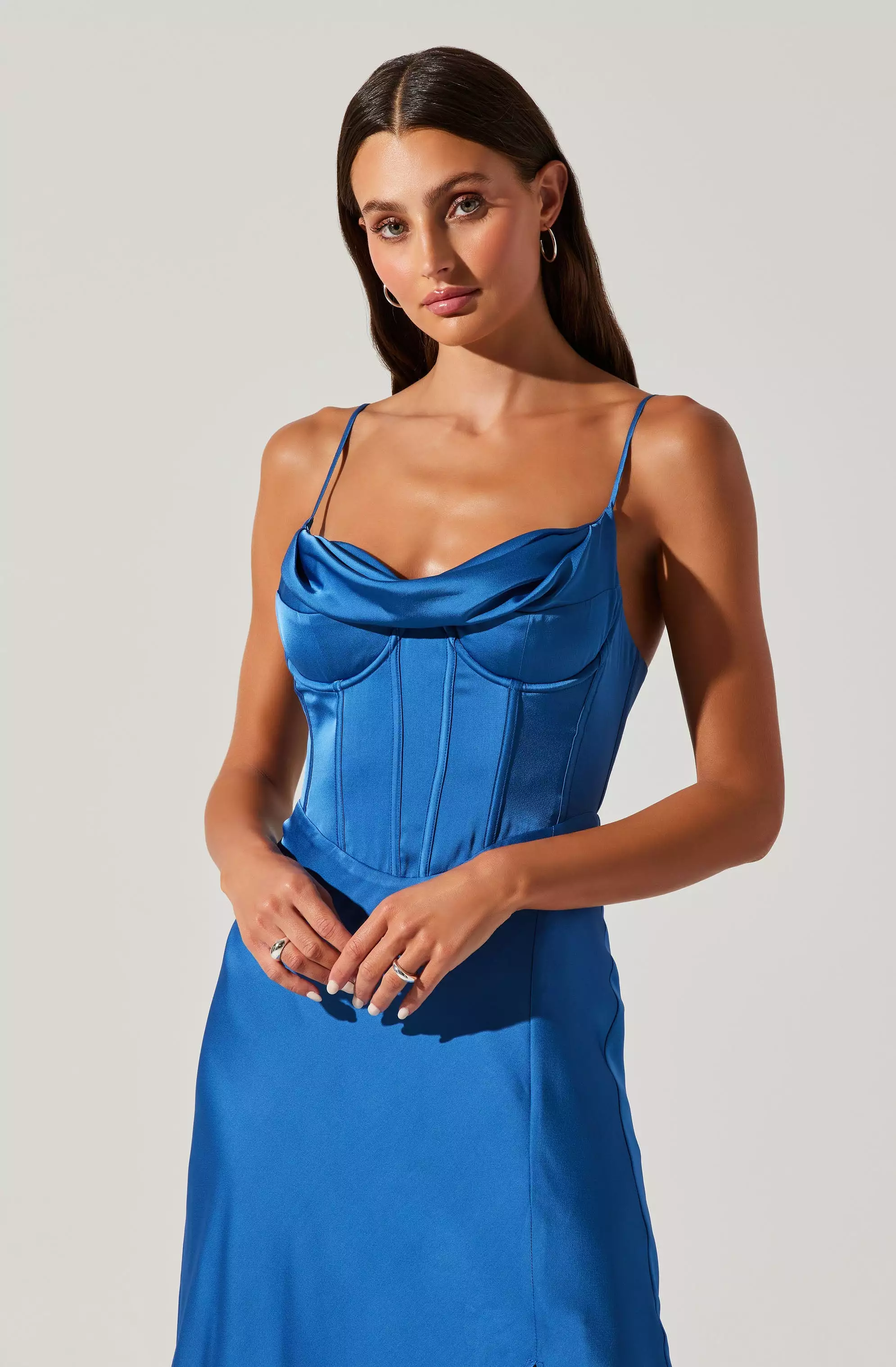 Cannes Satin Bustier Maxi Dress