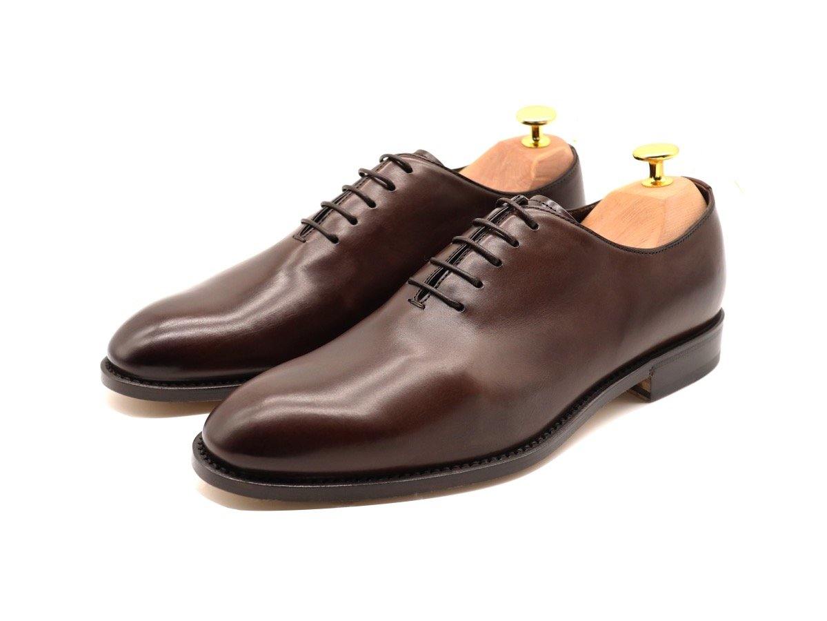 Capital Men's Calf Leather Wholecut Oxford Shoes - Dark Brown