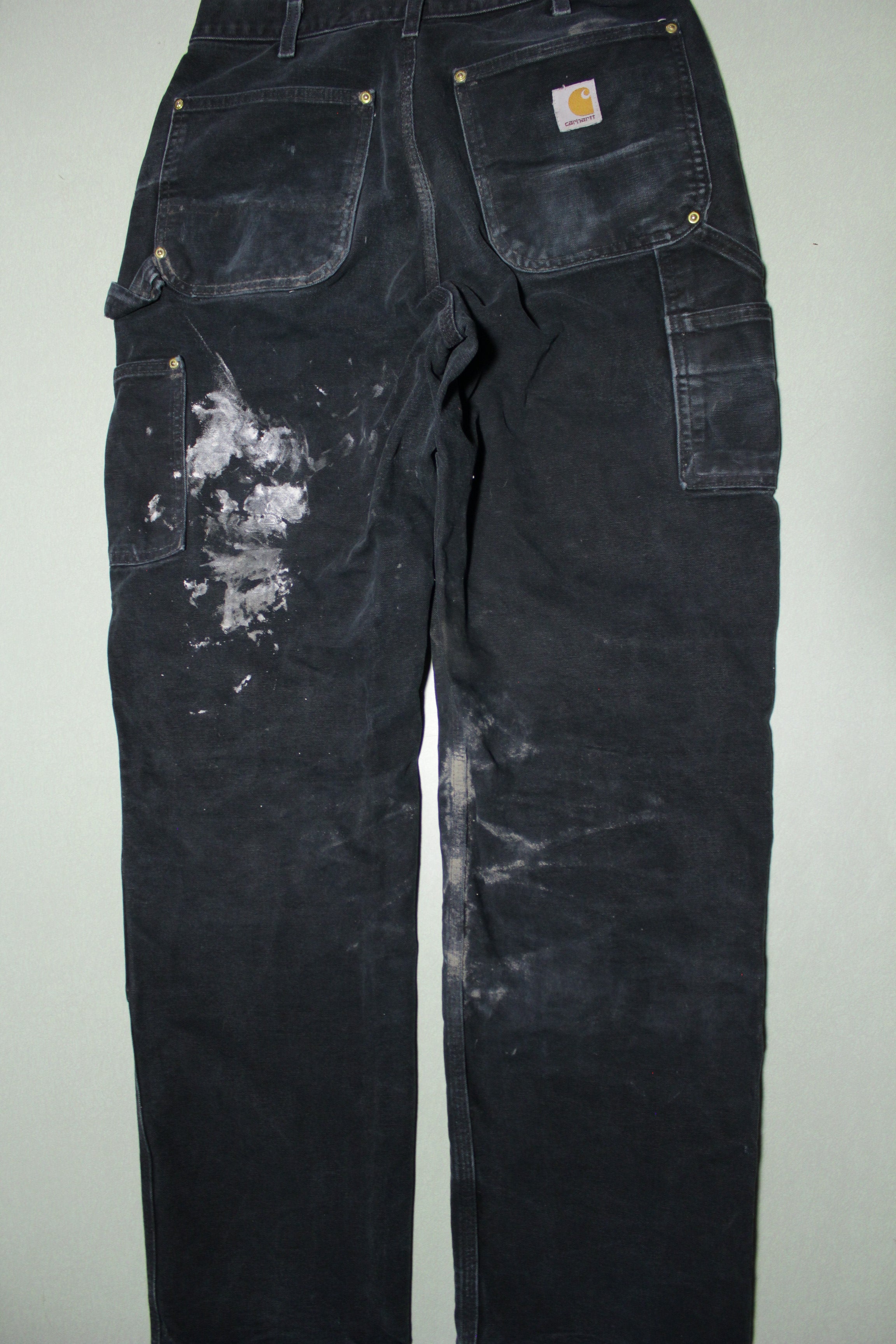 Carhartt Vintage Distressed B01 Double Knee Front Work Construction Utility Pants BLK