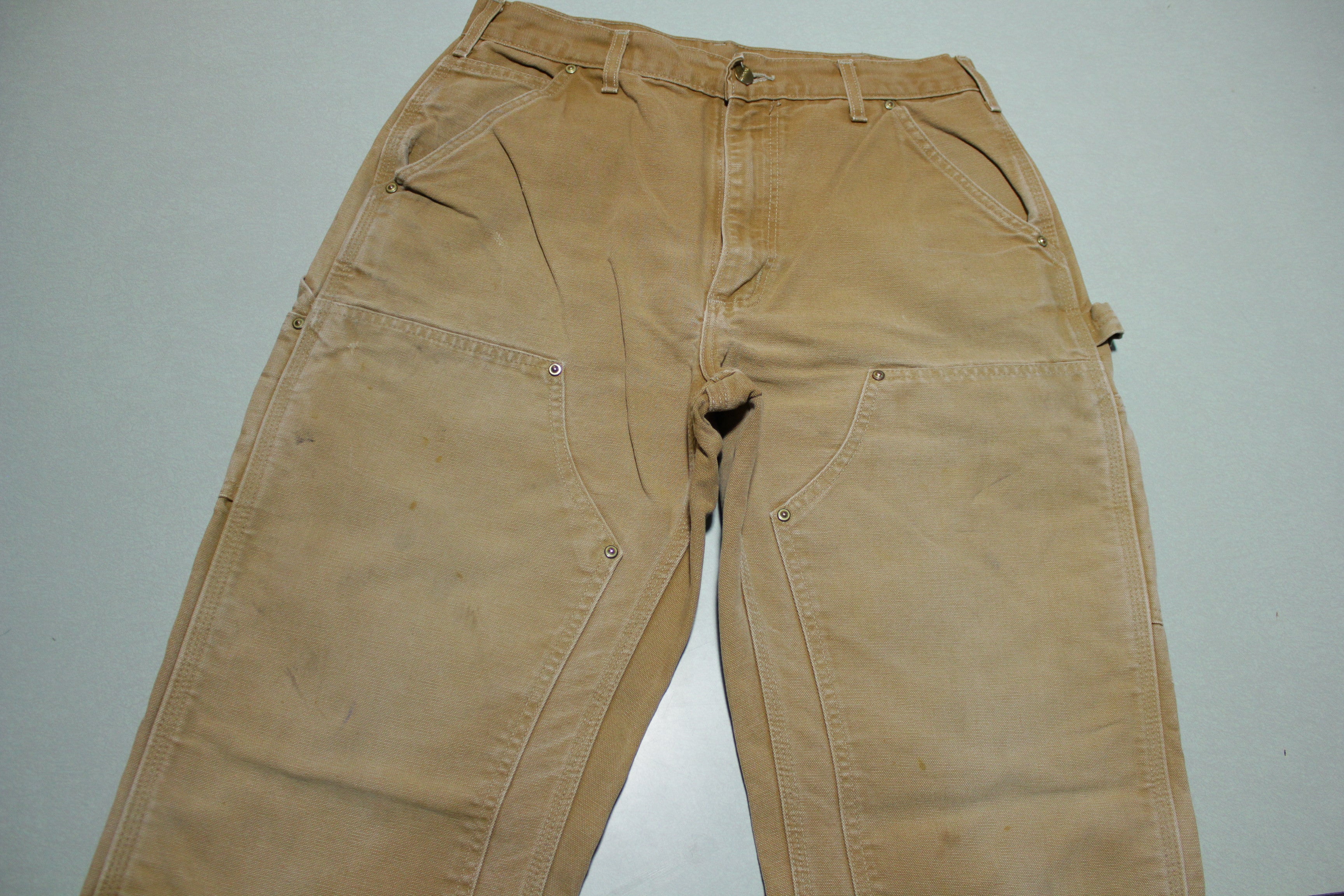 Carhartt Vintage Distressed B01 Double Knee Front Work Construction Utility Pants BRN