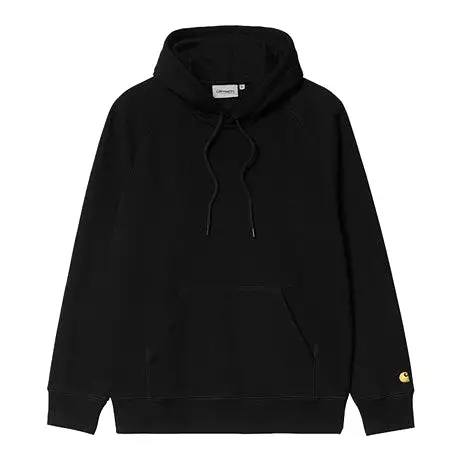 Carhartt WIP Hooded Chase Sweatshirt - Black/Gold