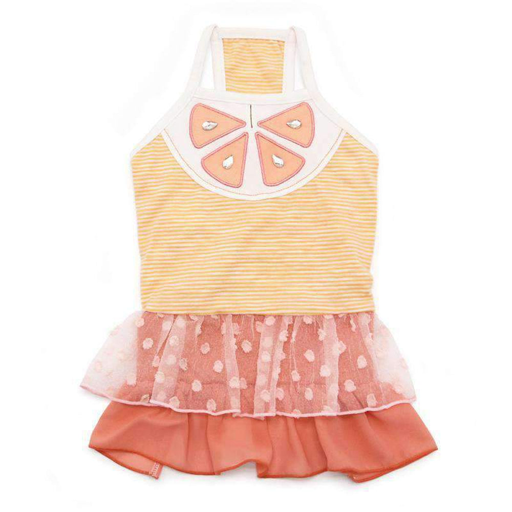 Citrus Ruffle Dog Dress