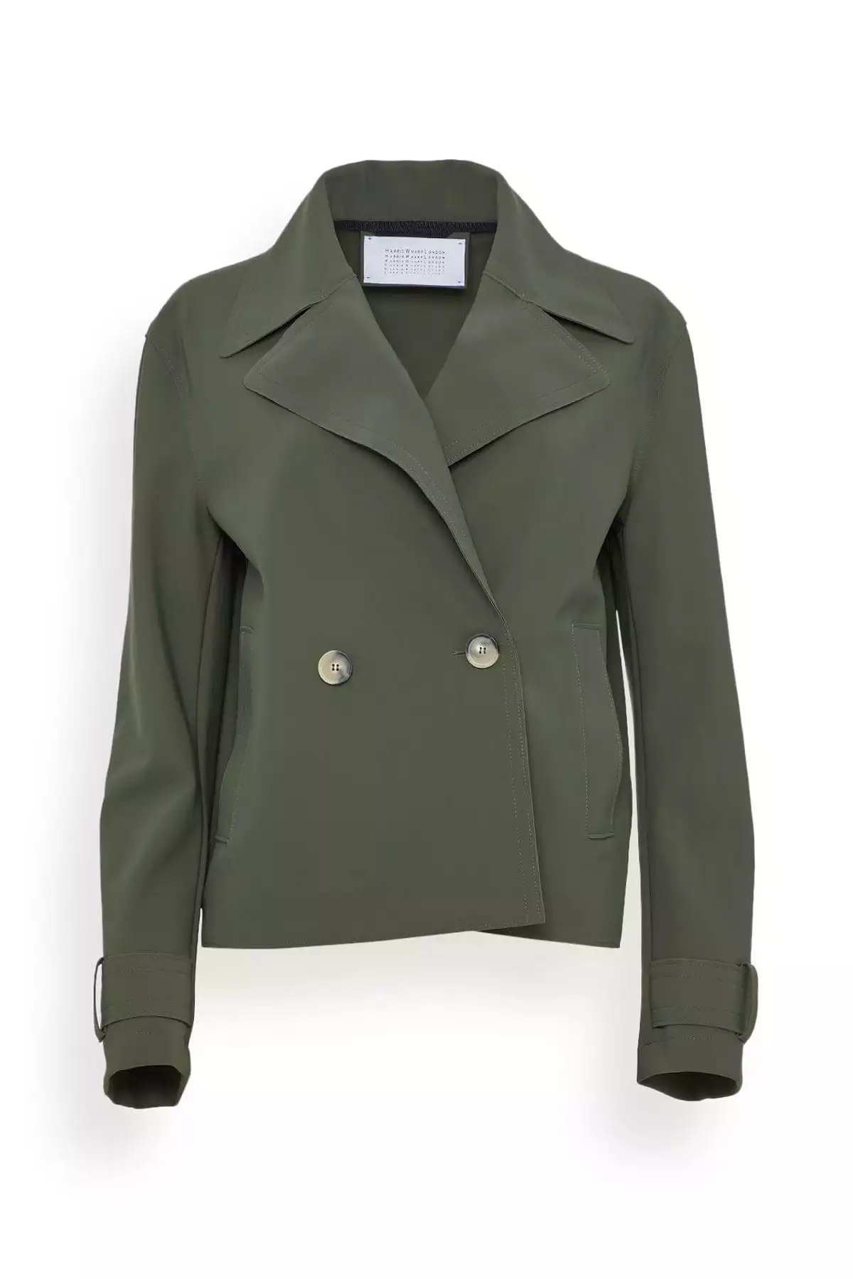 Cropped Scuba Peacoat in Moss Green