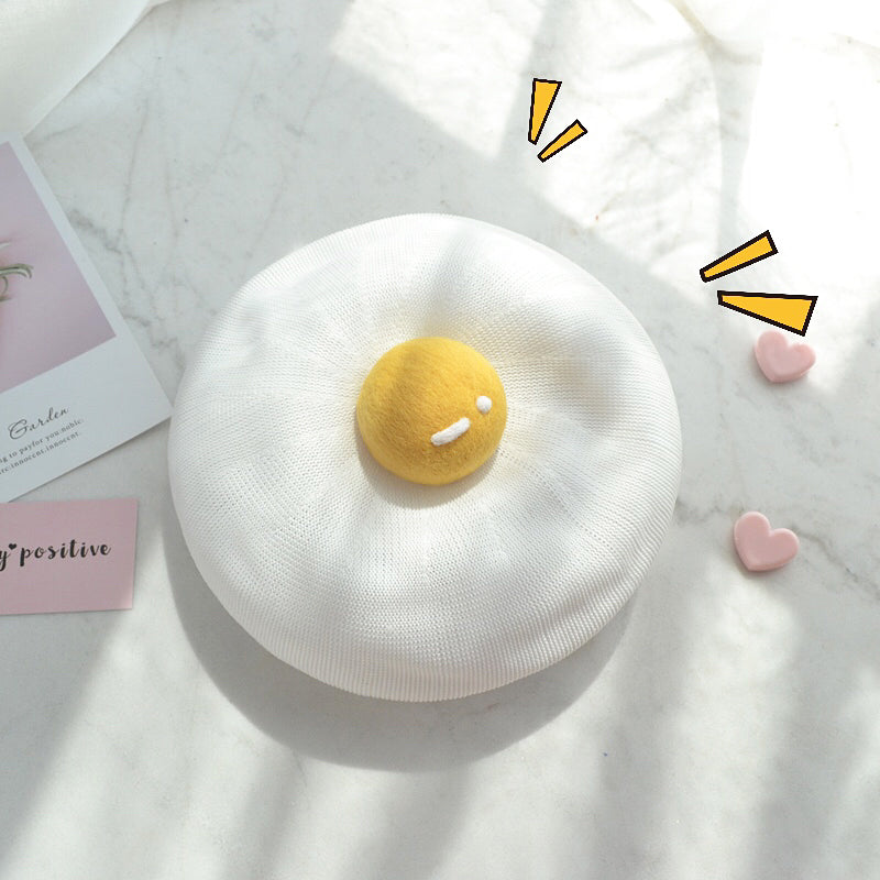 CUTE HANDMADE YOLK BERET HAT BY51003