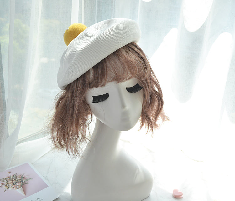 CUTE HANDMADE YOLK BERET HAT BY51003