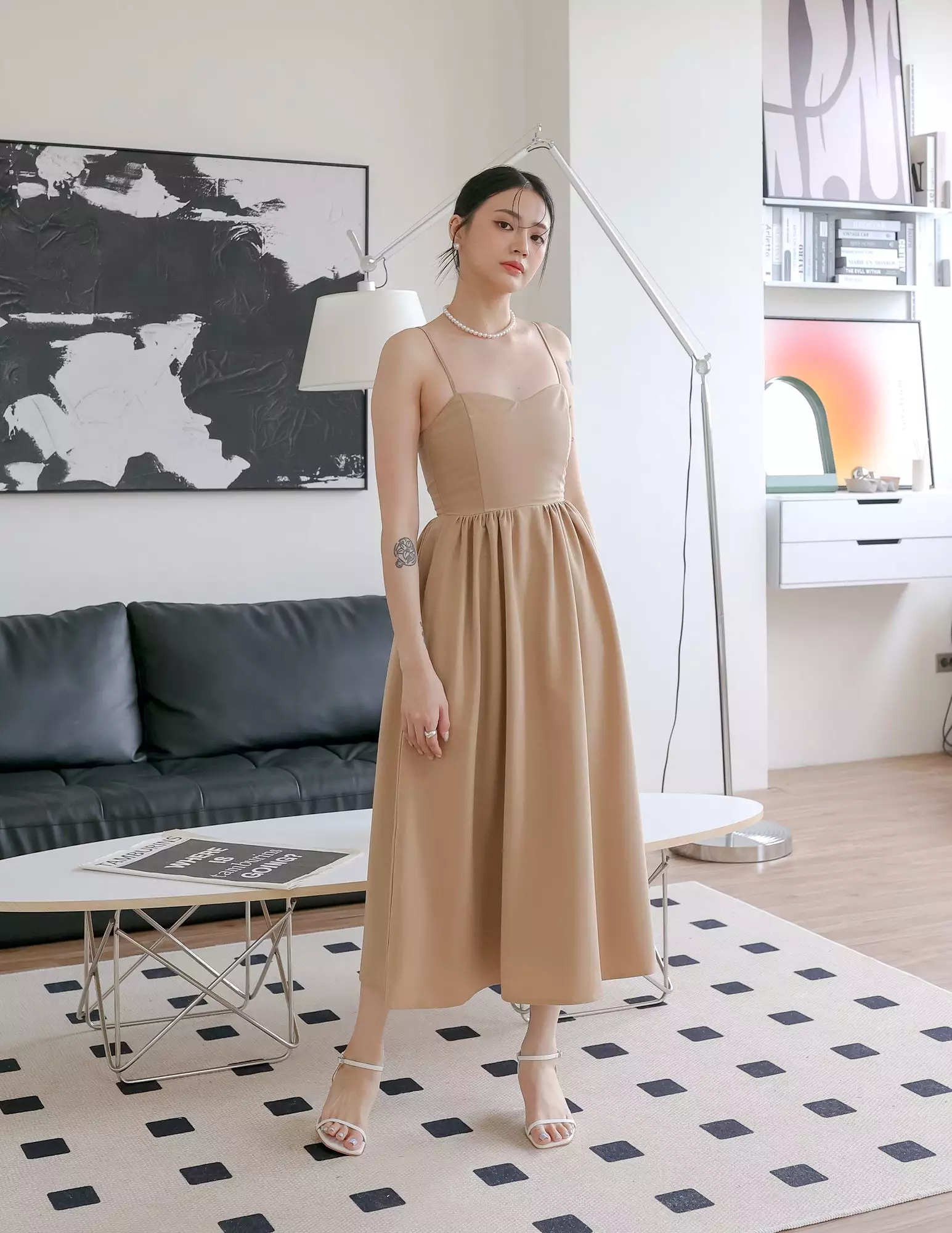 Davina Dress in Camel