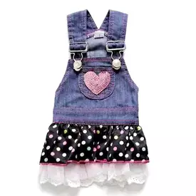 Denim Dog Overalls Dress