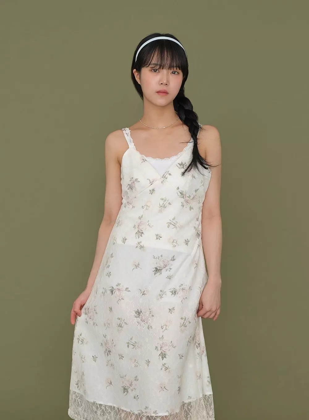 Double Flower Lace Maxi Sleeveless Dress