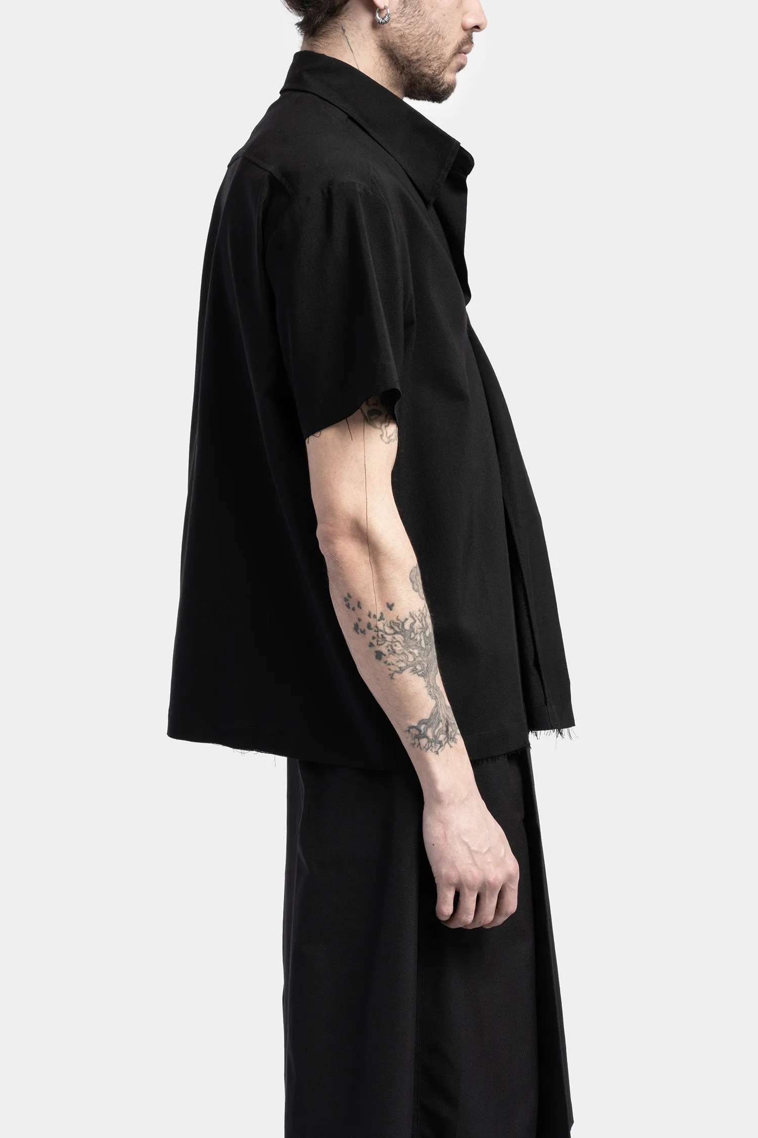 Drape collar shirt