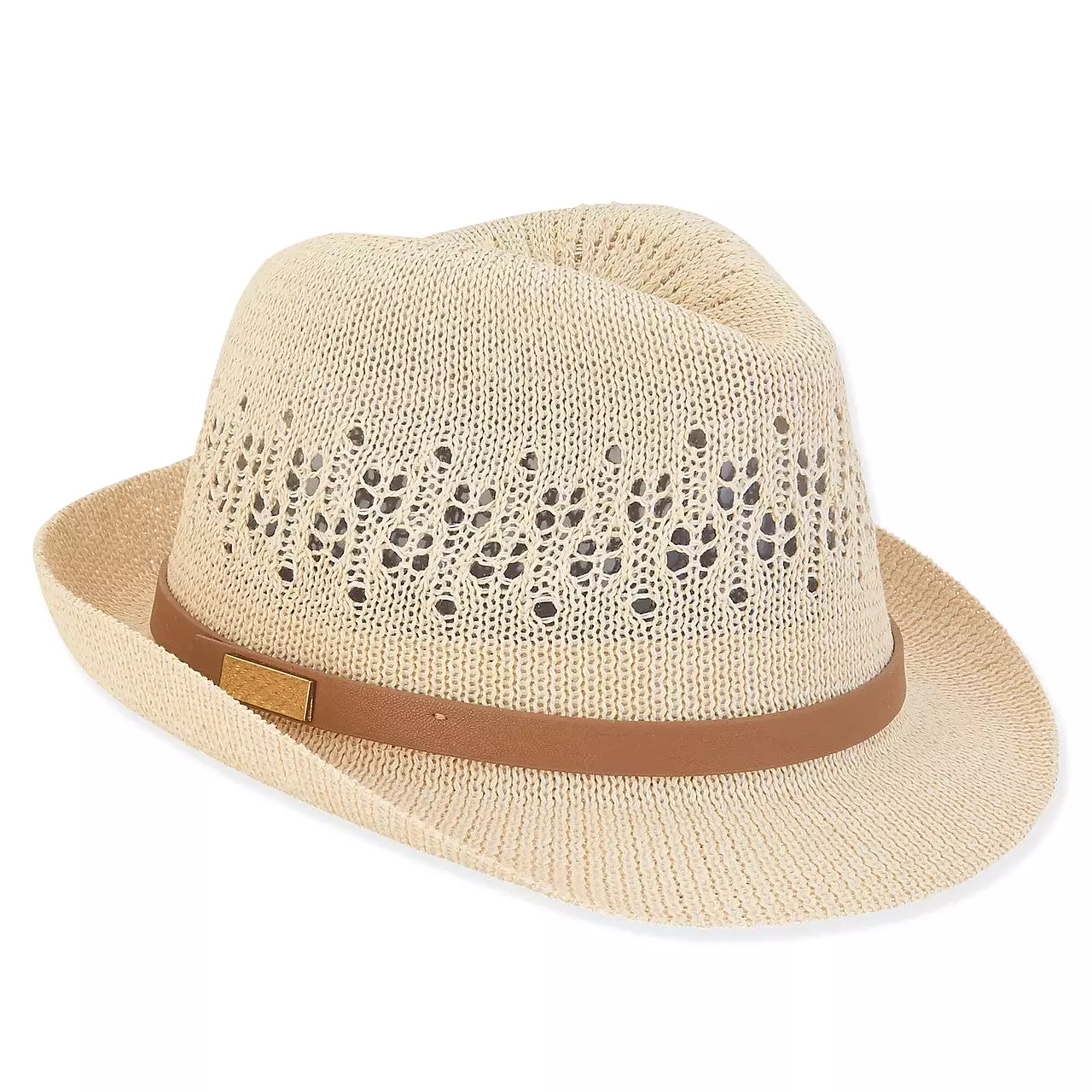 Eden Poly Braid Fedora Hat in Natural