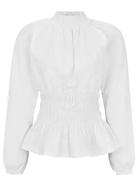 Esmé Studios Mabel Smock Blouse ES322-709 Bluse - White