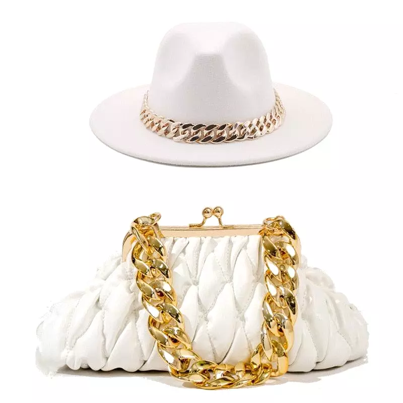 Fedora Hat And Handbag - Two Piece Luxury Accessories