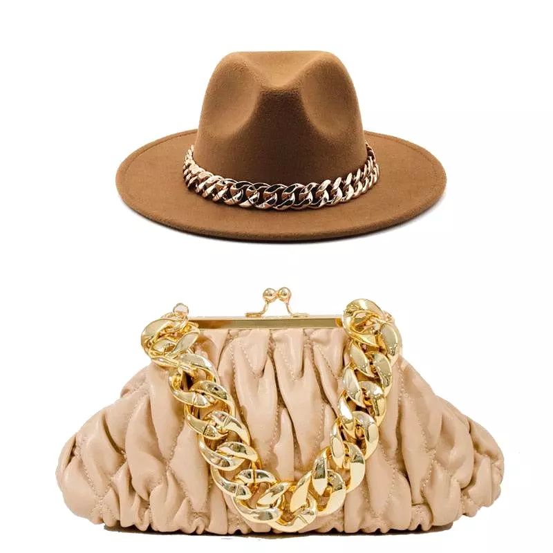 Fedora Hat And Handbag - Two Piece Luxury Accessories