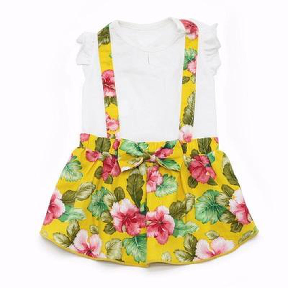 Floral Suspender Dog Dress