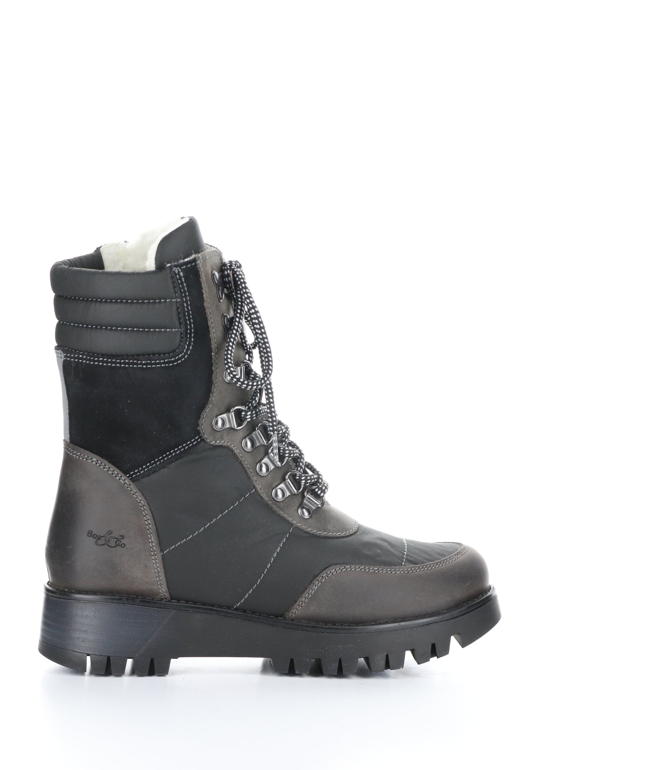 GREER PRIMA GREY/BLACK Round Toe Boots