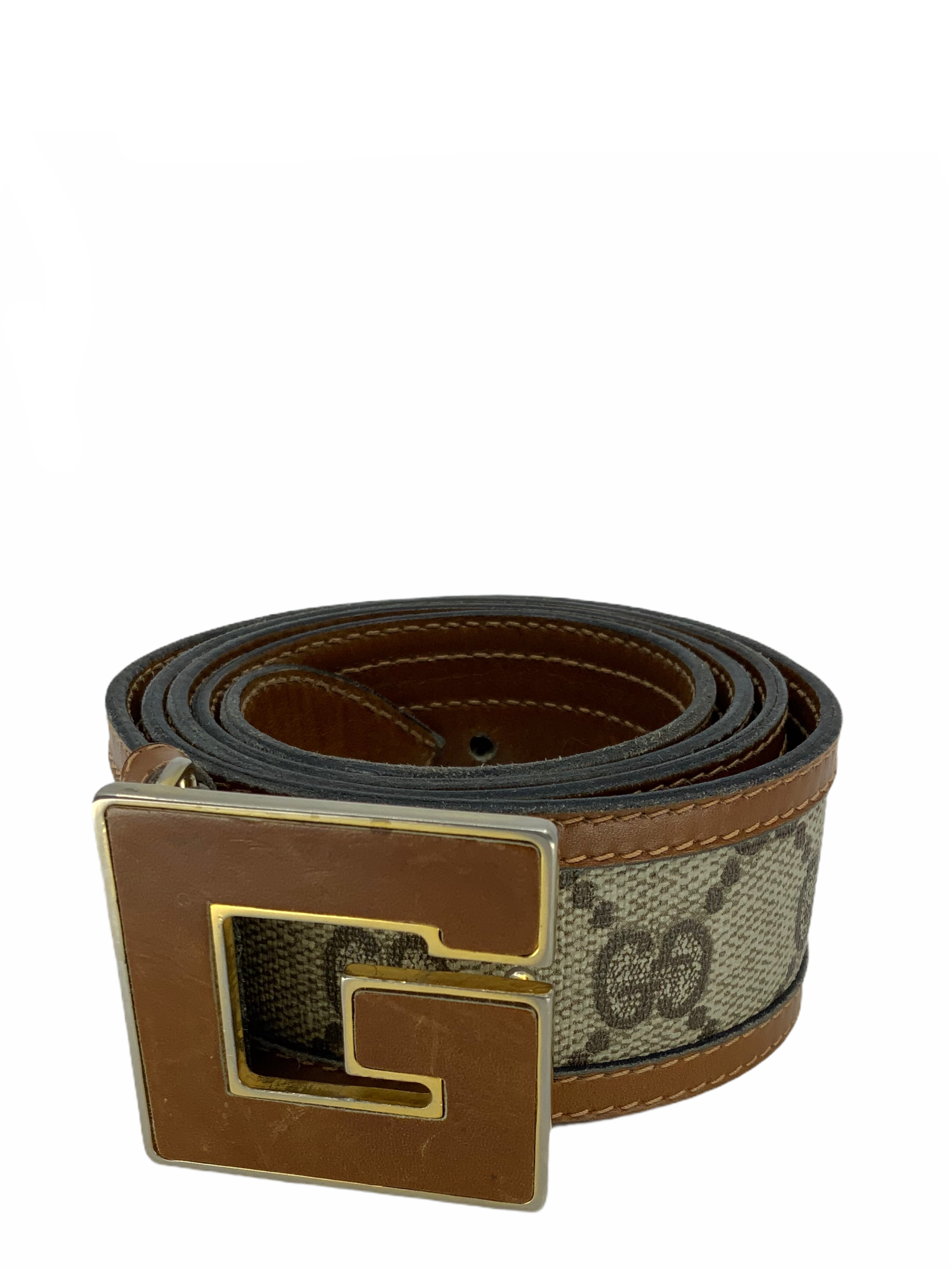 Gucci Vintage Monogram Canvas Logo Belt