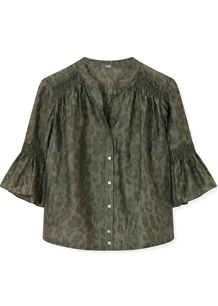 Gustav Samanta shirt with smock 50615 Skjorte - Beetle Green