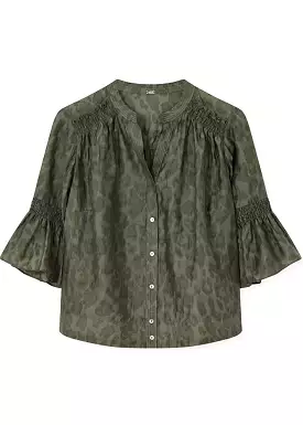 Gustav Samanta shirt with smock 50615 Skjorte - Beetle Green