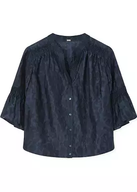 Gustav Samanta shirt with smock 50615 Skjorte - Blue Nights