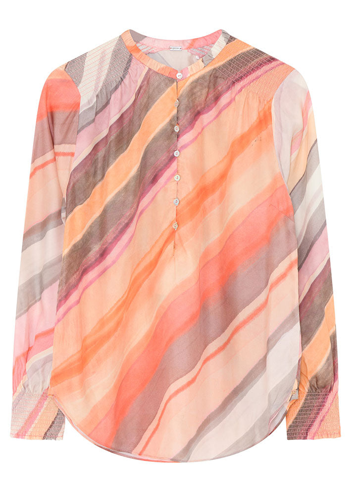 Gustav Sikka, shirt with smock 52638 Skjorte - Multi Diagonal Stripes Print