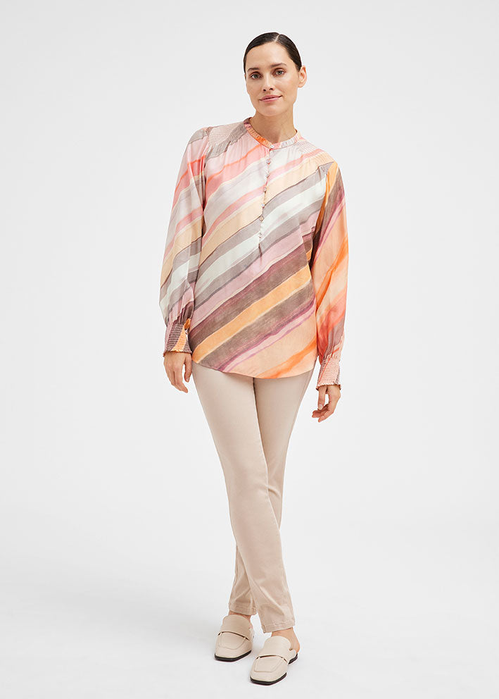 Gustav Sikka, shirt with smock 52638 Skjorte - Multi Diagonal Stripes Print