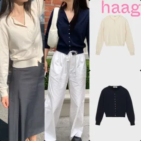 haag  |Street Style Plain Cardigans