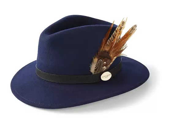 Hicks & Brown Suffolk Fedora - Side Gamebird Feather