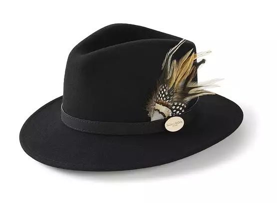 Hicks and Brown Suffolk Fedora- Guinea And Pheasant Feather